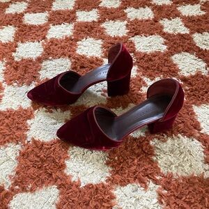 Jenni Kayne Velvet Burgundy Heels